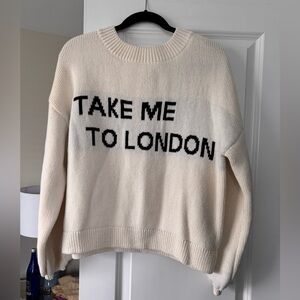 Maeve for Anthropologie Graphic City Sweater- Take me to London Size Medium